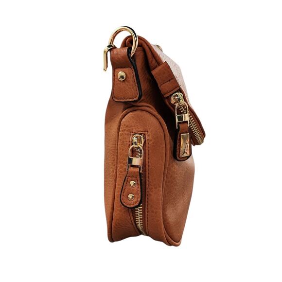 Moda Luxe Dandelion Vegan Leather Large Crossbody Messenger Bag - Picture 4 of 12